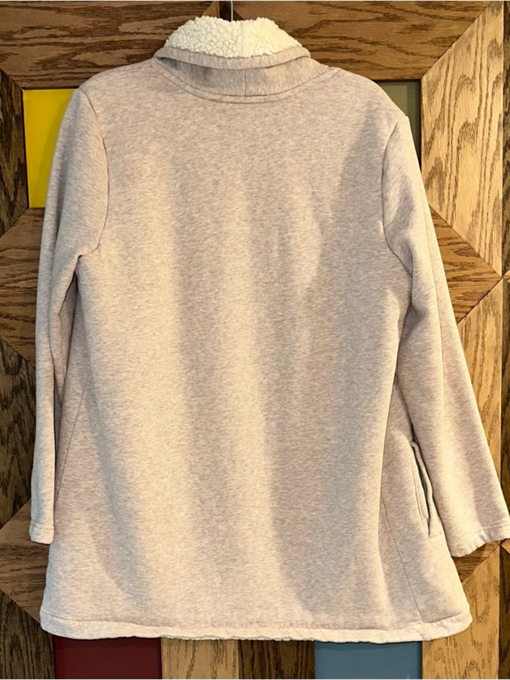 L.L. Bean Sherpa Jacket Women’s 1912 French Terry Open Cardigan Coat Cozy Sz M - Picture 4 of 9